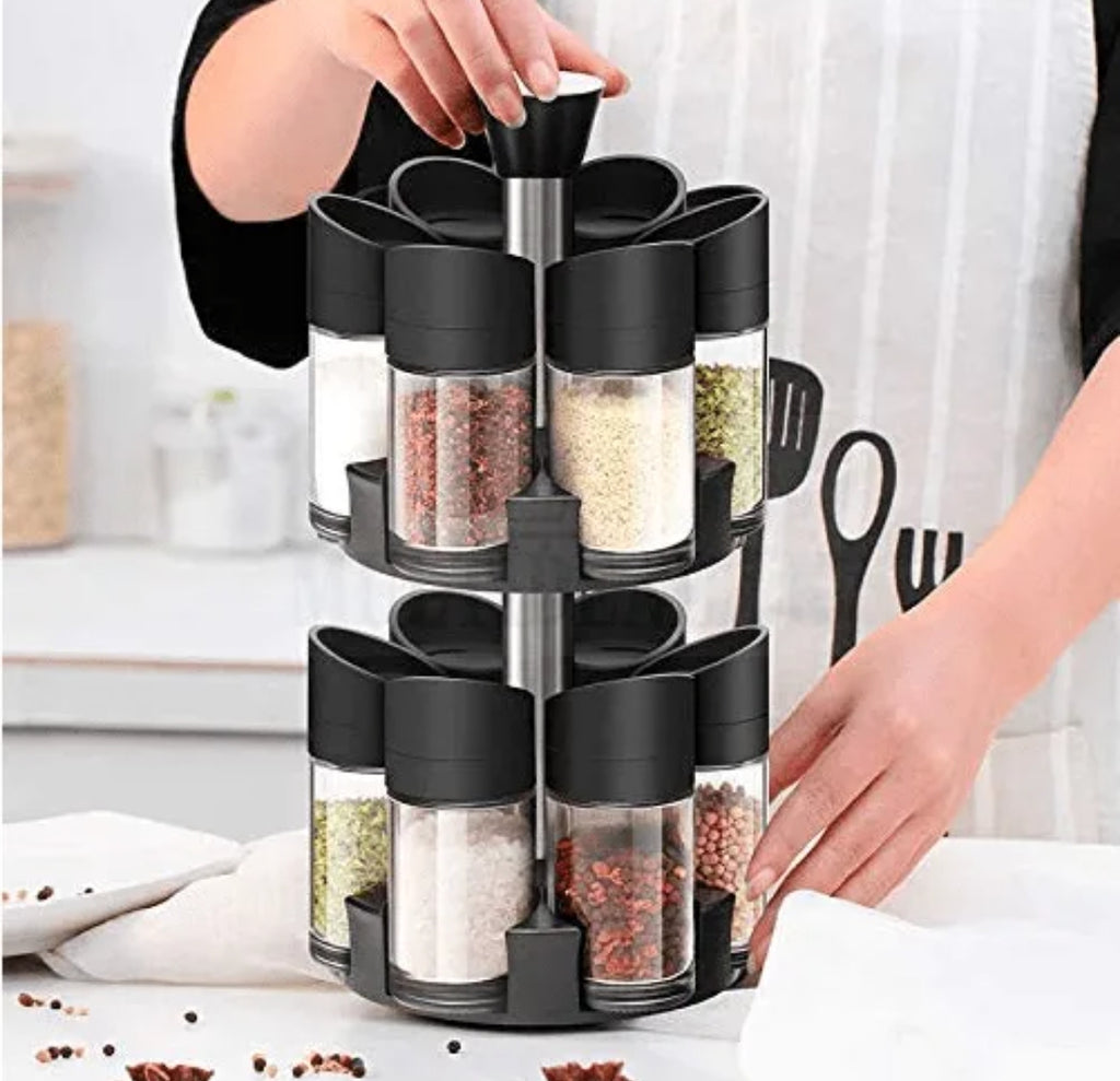🌿 Set Especiero Giratorio 360° – 12 Frascos